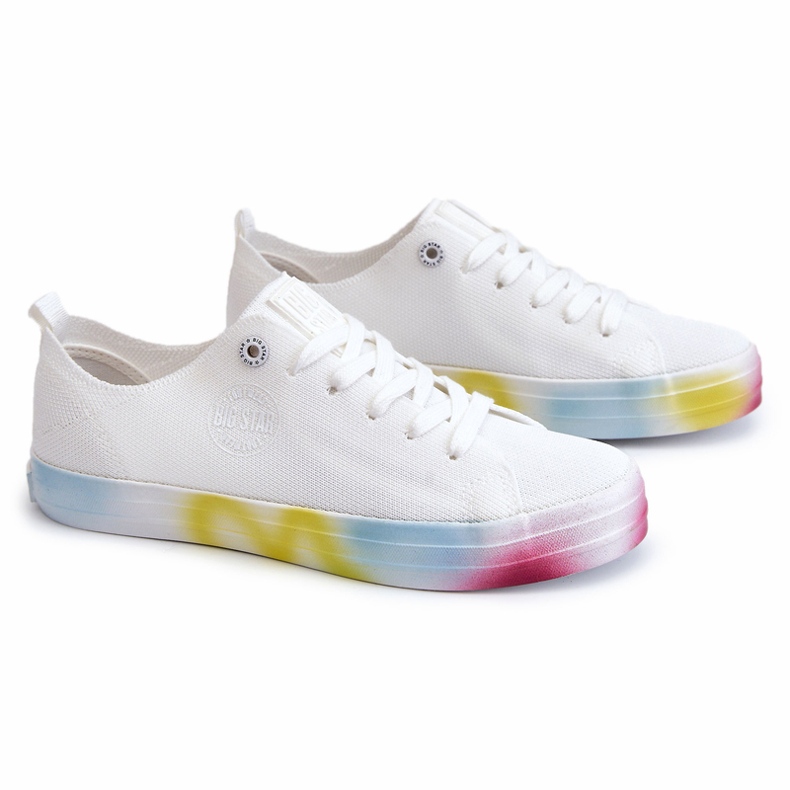 Zapatillas para mujeres con colorido Big Star LL274237 White blanco