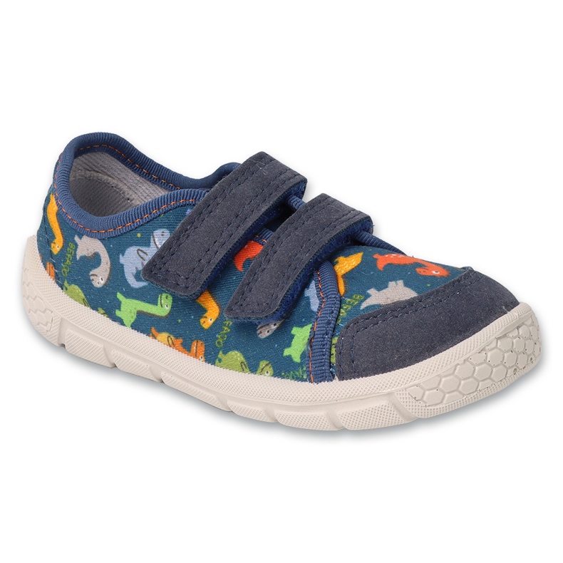 Zapatillas infantiles befado con estampado de dinosaurios 908P011 azul