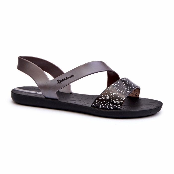 Sandalias de mujer 82429 Ipanema Vibe Sandal Fem negro y plateado