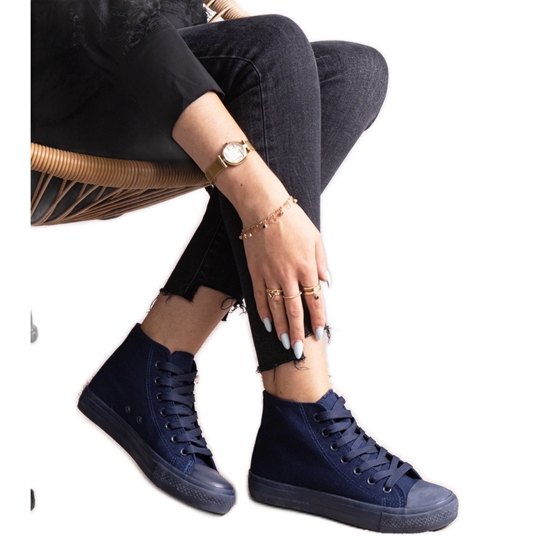 Zapatillas altas azul marino de Raffie