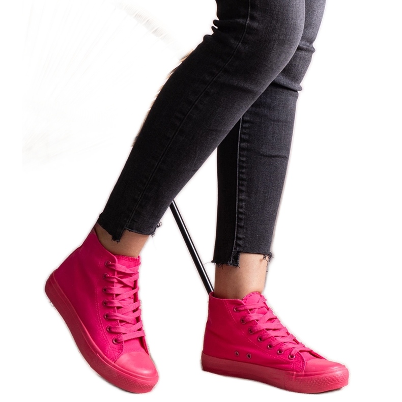 Zapatillas altas rosa oscuro de Raffie rosado