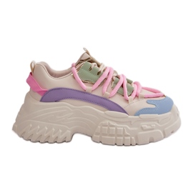 Deportivas de Mujer con Suela Gruesa Multicolor Nevela beige Deportivas de Mujer con Suela Gruesa Multicolor Nevela beige