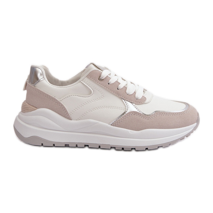 Zapatillas Deportivas De Mujer Con Plataforma En Piel Ecológica, Blanco Issatta