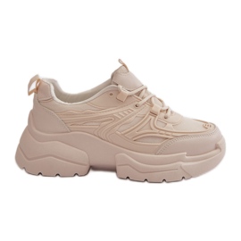 Zapatillas Deportivas de Mujer con Suela Gruesa, Beige Claro Lerista