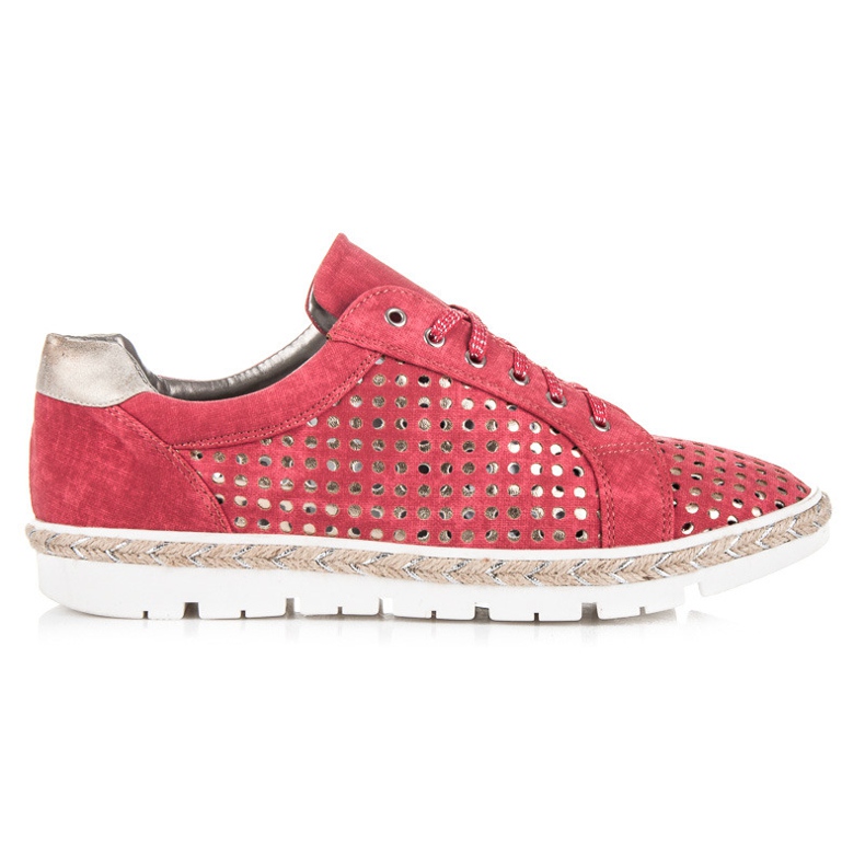 Kylie Zapatillas con cordones calados rojo