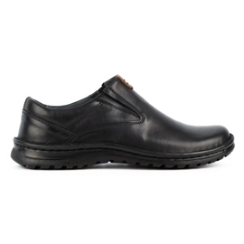 Kampol Zapato slip-on de piel para hombre 12KAM negro