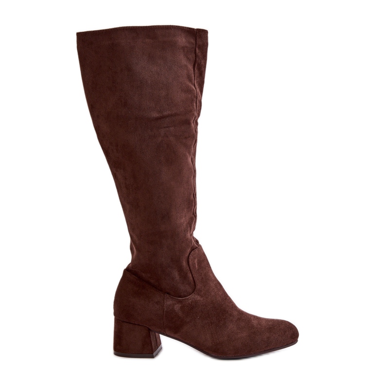 Botas Altas Mujer Ante Eco con Cremallera, Marrón Elitara