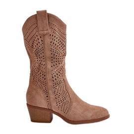 Botas Cowboy de Mujer Caladas con Tacón Alto, Marrón Iceda