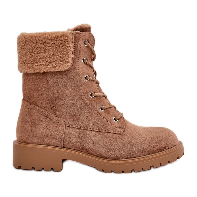 Botas de trabajo aislantes para mujer con cremallera, marrón Mivael beige