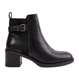 Botas De Mujer Aisladas Con Tacón Alto Y Hebilla Negro Nevillira