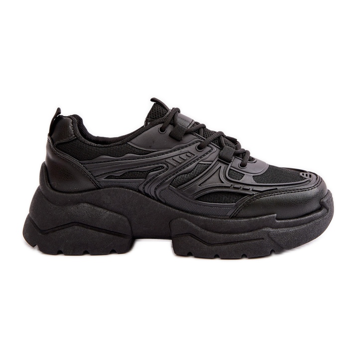 Zapatillas Deportivas de Mujer con Suela Gruesa Negras Lerista Sports Shoes negro