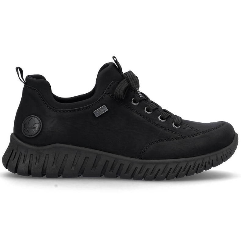 Zapatos slip-on de mujer negros impermeables y cómodos Rieker M5352-00