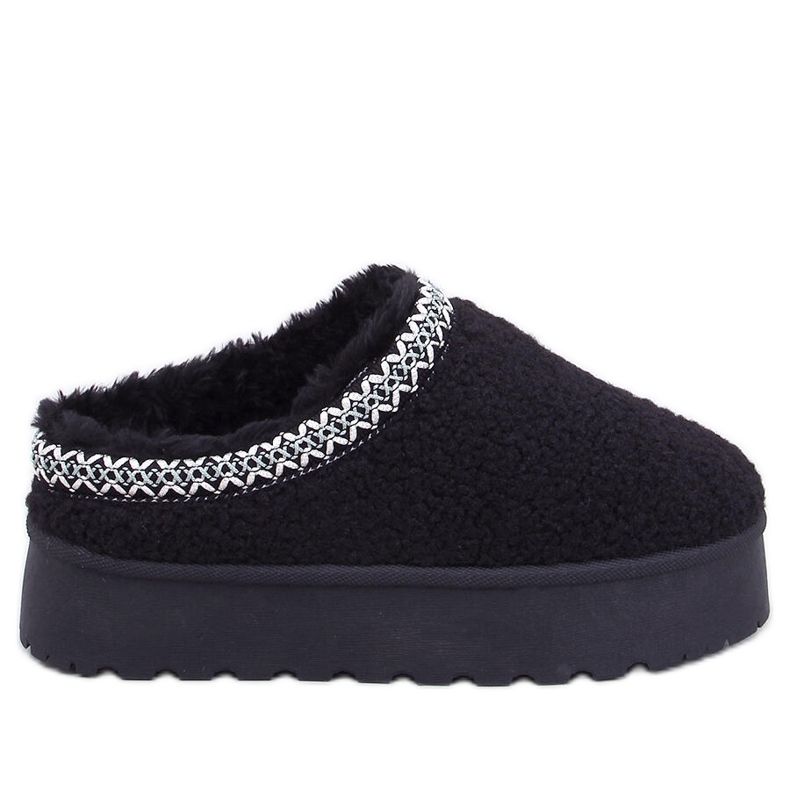 Botas de nieve cortas con piel de oveja Cordero Negro Botas de nieve cortas con piel de oveja Cordero Negro