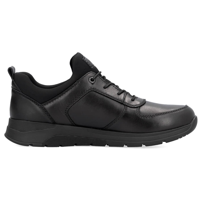 Zapatos slip-on de hombre cómodos de piel negros Rieker 39653-00