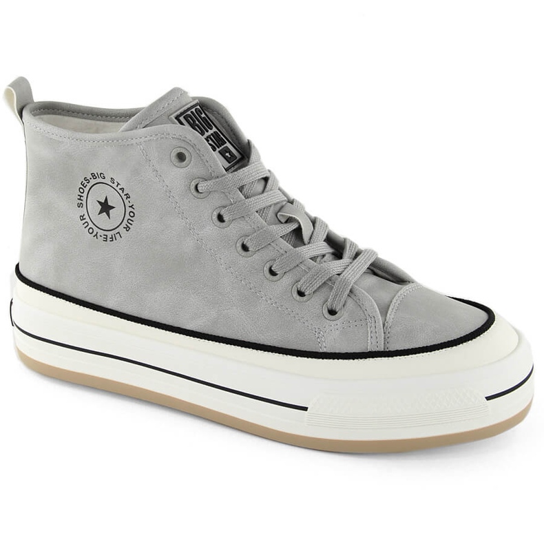 Zapatillas altas de mujer ligeramente aislantes grises Big Star OO274070