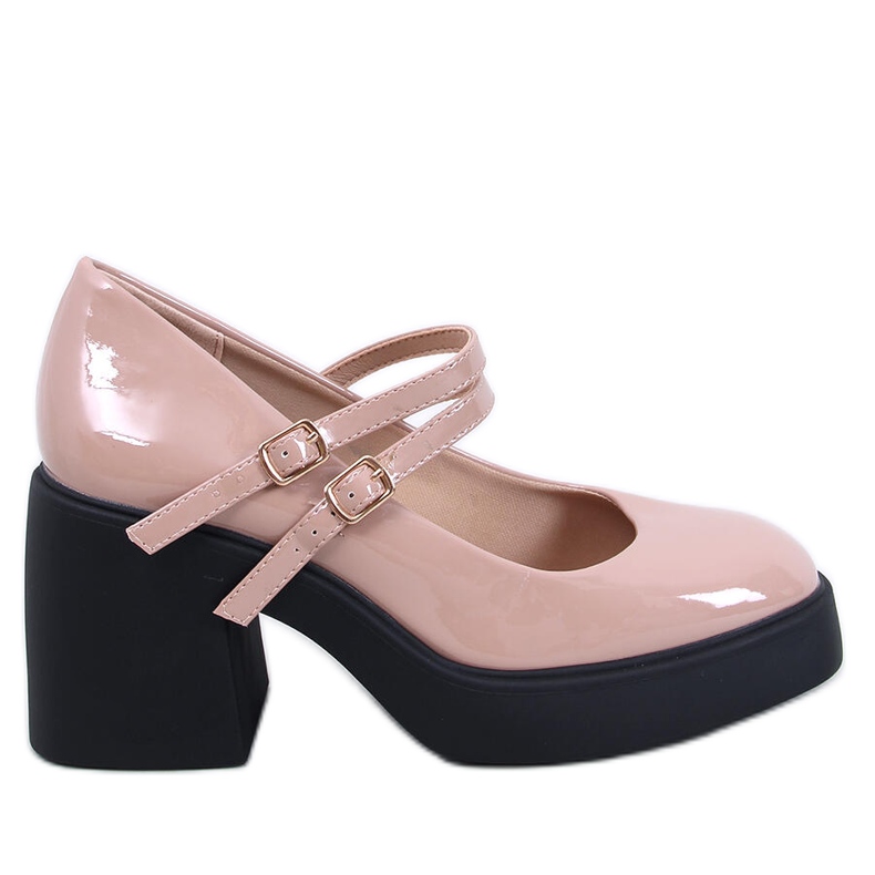 Salón Lorai caqui tacón ancho beige Salón Lorai caqui tacón ancho beige