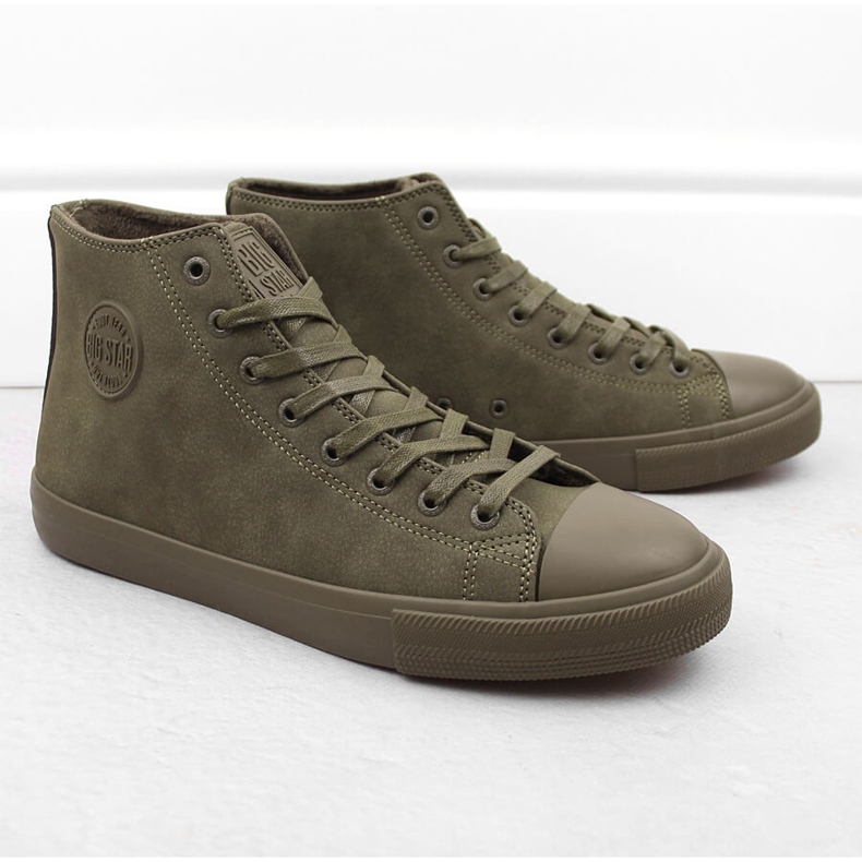 Zapatillas altas de hombre con aislamiento caqui Big Star OO174250 verde