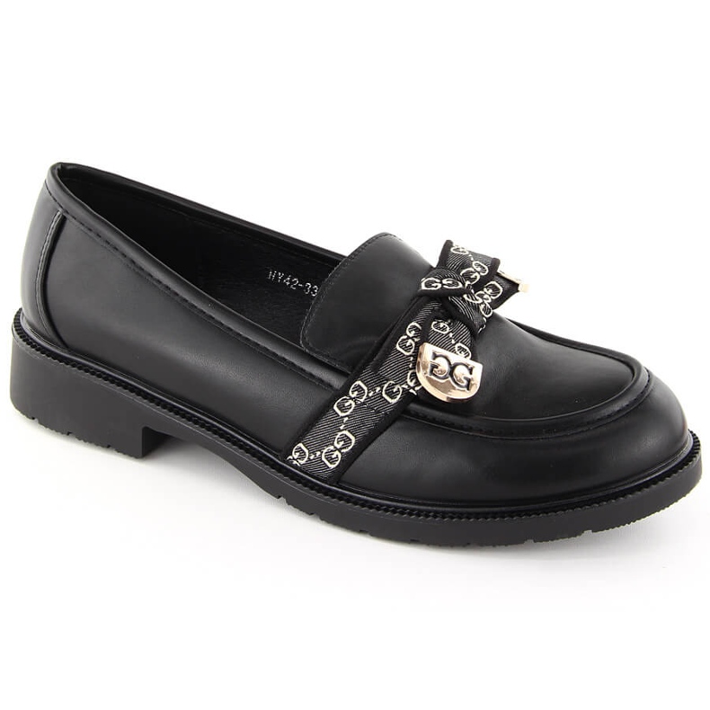 Mocasines de mujer con lazo, negro S.Barski HY42-331