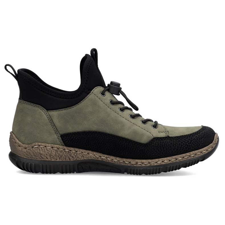 Zapatos cómodos de mujer, zapatillas verdes Rieker N32G3-54