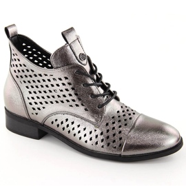 Botines mujer calados plateados Potocki SZ12091 plata