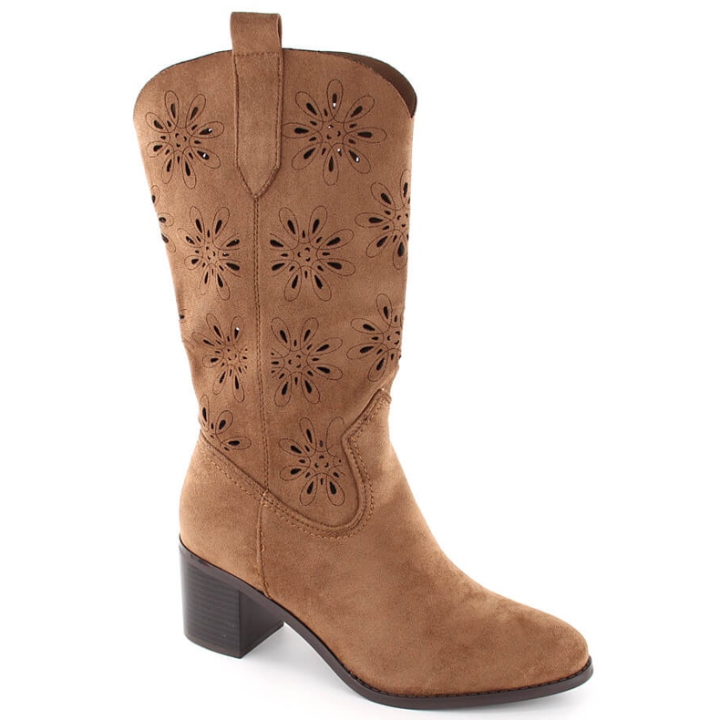 Botas de mujer de ante calado, marrón, Jezzi RMR2337-11