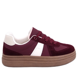 Zapatillas Belmont Wine con suela alta rojo