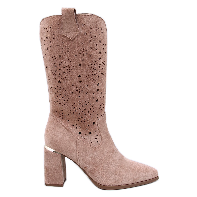 Botas tacón calado Strokes caqui marrón Botas tacón calado Strokes caqui marrón