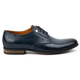 Kampol Zapatos formales de piel para hombre 331KAM, azul marino
