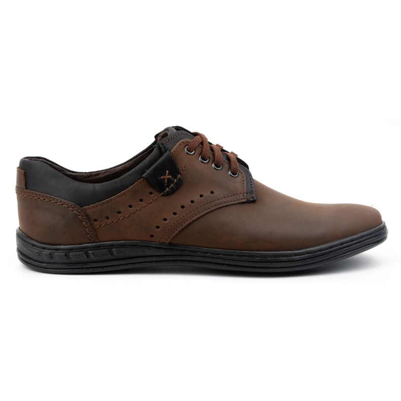 Polbut Zapatos casual hombre piel 402H, marrón oscuro Polbut Zapatos casual hombre piel 402H, marrón oscuro