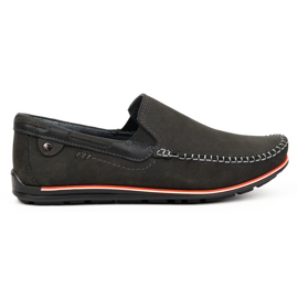 KOMODO Mocasines de piel 920K para hombre, negro