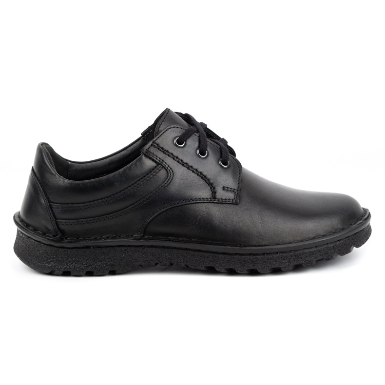 Kampol Zapatos clásicos de hombre 15KAM, piel negra. negro