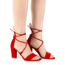 Ivbut Sandalias tacón mujer Polish 951IV rojo