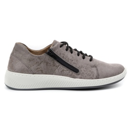 WASAK Zapatos mujer, deportivas de piel 0602W, flores grises