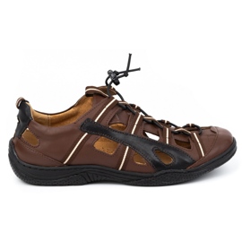 Kampol Zapatos hombre verano piel 26 marrón