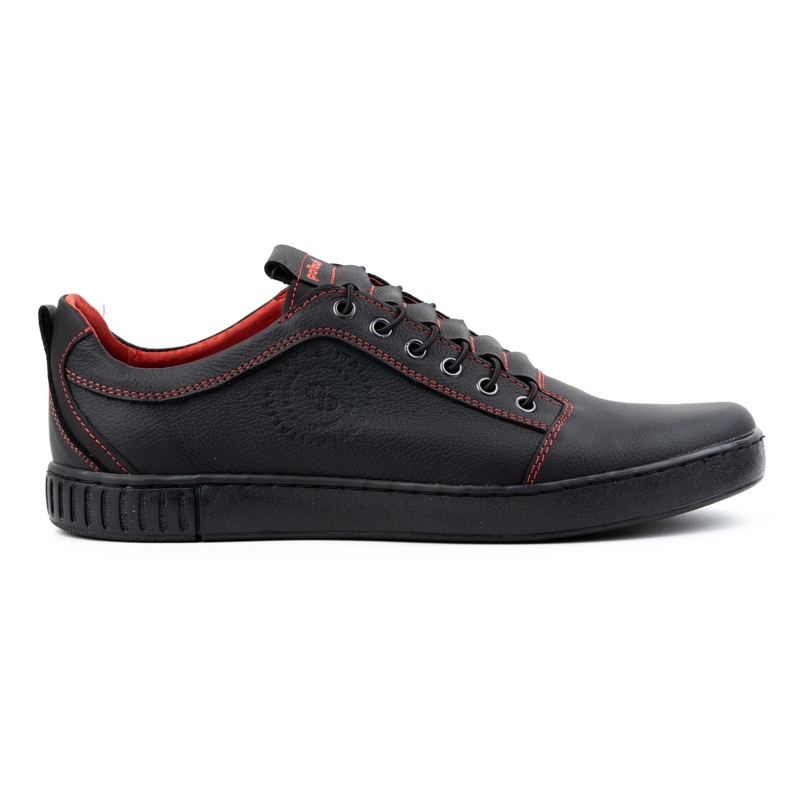 Polbut Zapatos casual hombre piel 2121/2, negro y rojo
