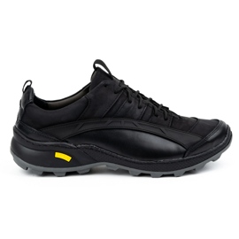 Olivier Zapatos trekking de piel para hombre 405KZ, negro