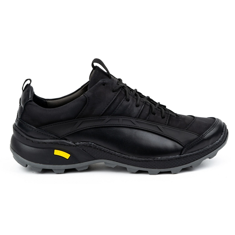 Olivier Zapatos trekking de piel para hombre 405KZ, negro