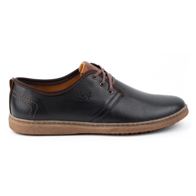 Kampol Zapatos casual hombre de piel 22KAM, negro