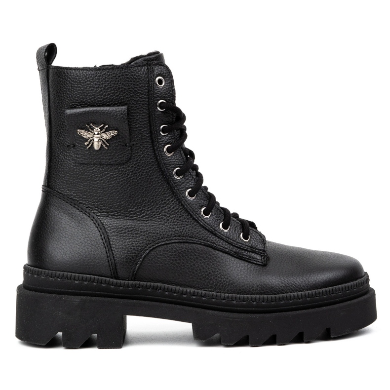 Olivier Botas de invierno de mujer de piel con aislamiento 1186 negro