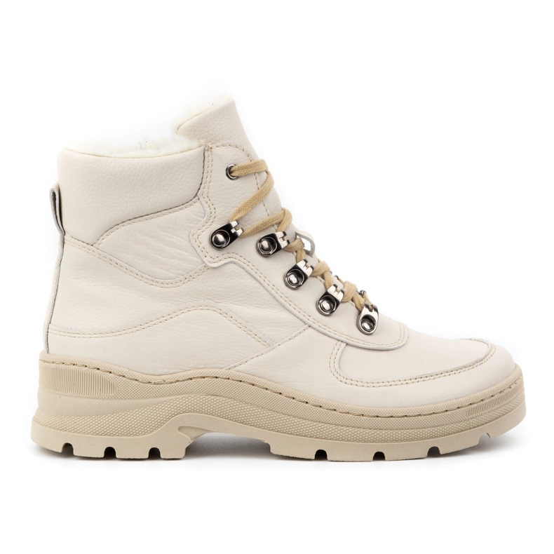 Olivier Botas de invierno de piel con aislamiento para mujer 1050, beige