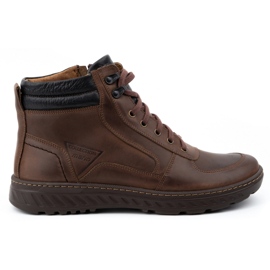 Olivier Zapatos de invierno para hombre, botines de piel 950MP, marrón