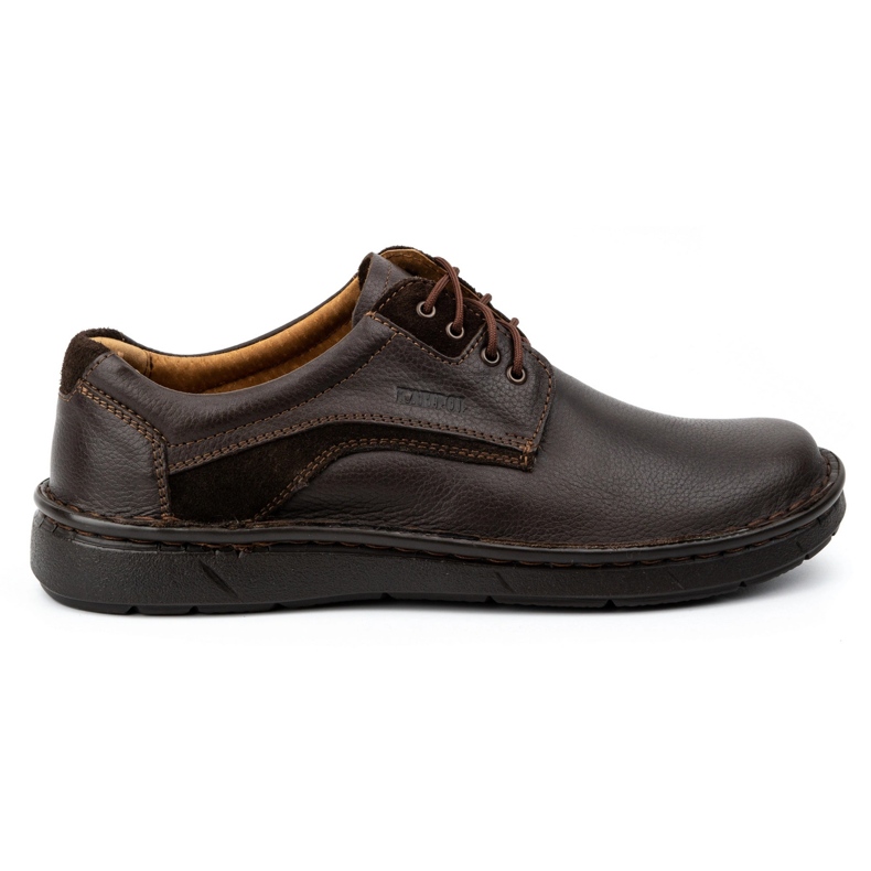 Kampol Zapatos casual hombre piel 14KAM marrón oscuro