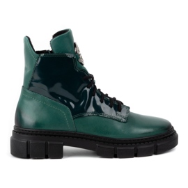 Olivier Botas de invierno mujer de piel con aislamiento 1169 verde Olivier Botas de invierno mujer de piel con aislamiento 1169 verde