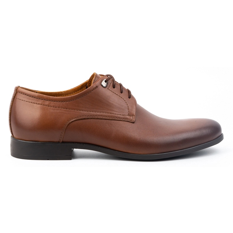 Kampol Zapatos formales para hombre, elegantes zapatillas de piel 334KAM, marrón