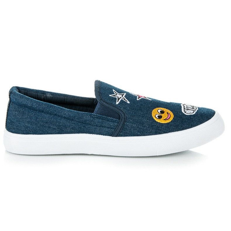 Balada Slipons de mezclilla con parches azul