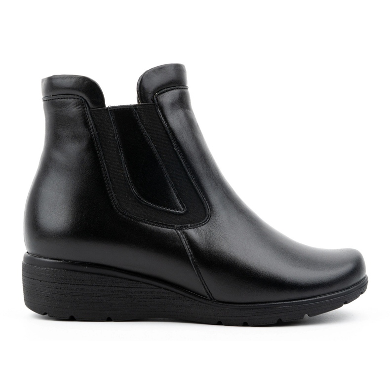 Olivier Botines mujer piel aislantes con cremallera 021BB, negro