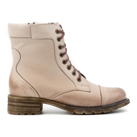 Olivier Botas de piel para mujer, botas de invierno con aislamiento, 226BB, beige