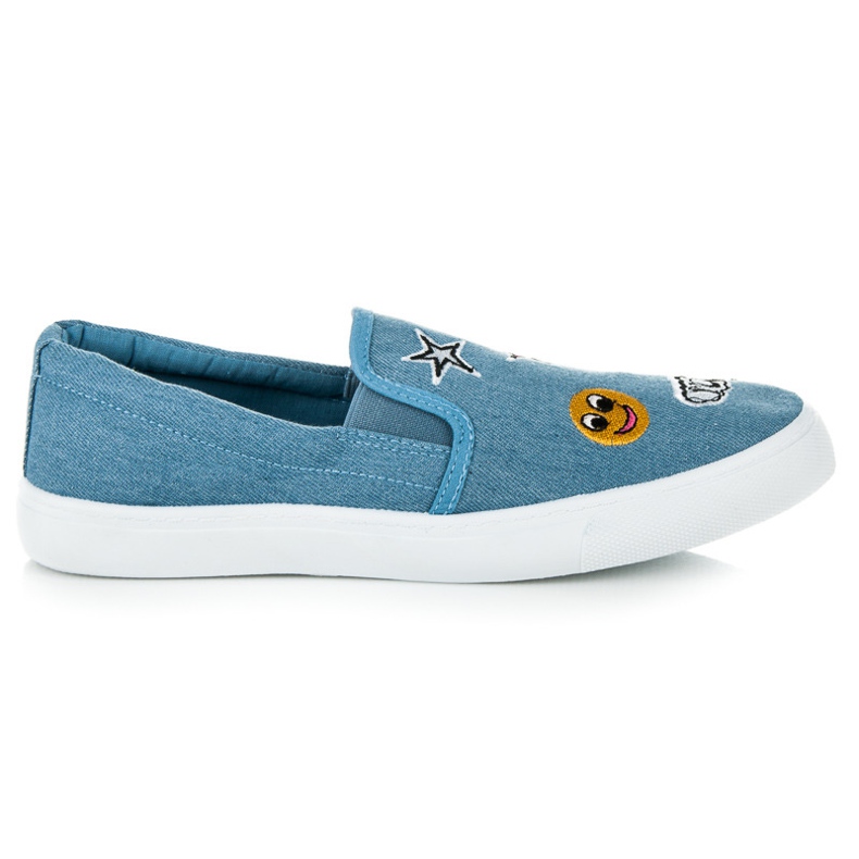 Balada Slipons de mezclilla con parches azul