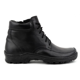 WASAK Botines aislantes para hombre, piel Polish 0151W, negro