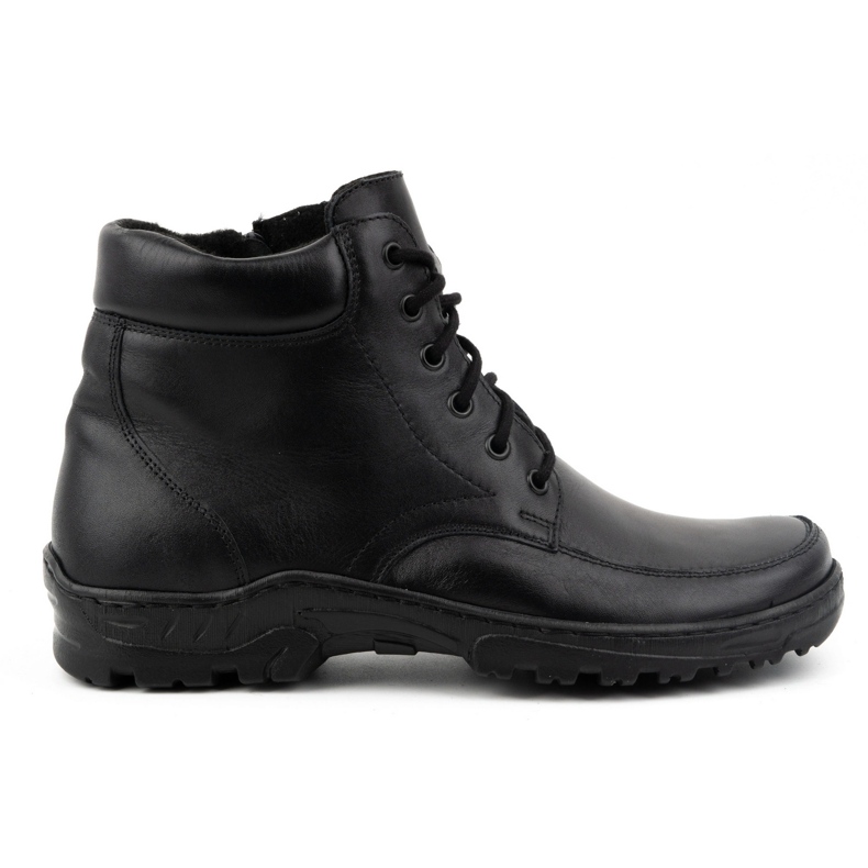 WASAK Botines aislantes para hombre, piel Polish 0151W, negro